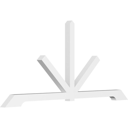 Ekena Millwork Vanguard Architectural Grade PVC Gable Bracket, 108"W x 49 1/2"H x 4"D x 4"F, 11/12 Pitch GBP108X50X0404VAN00